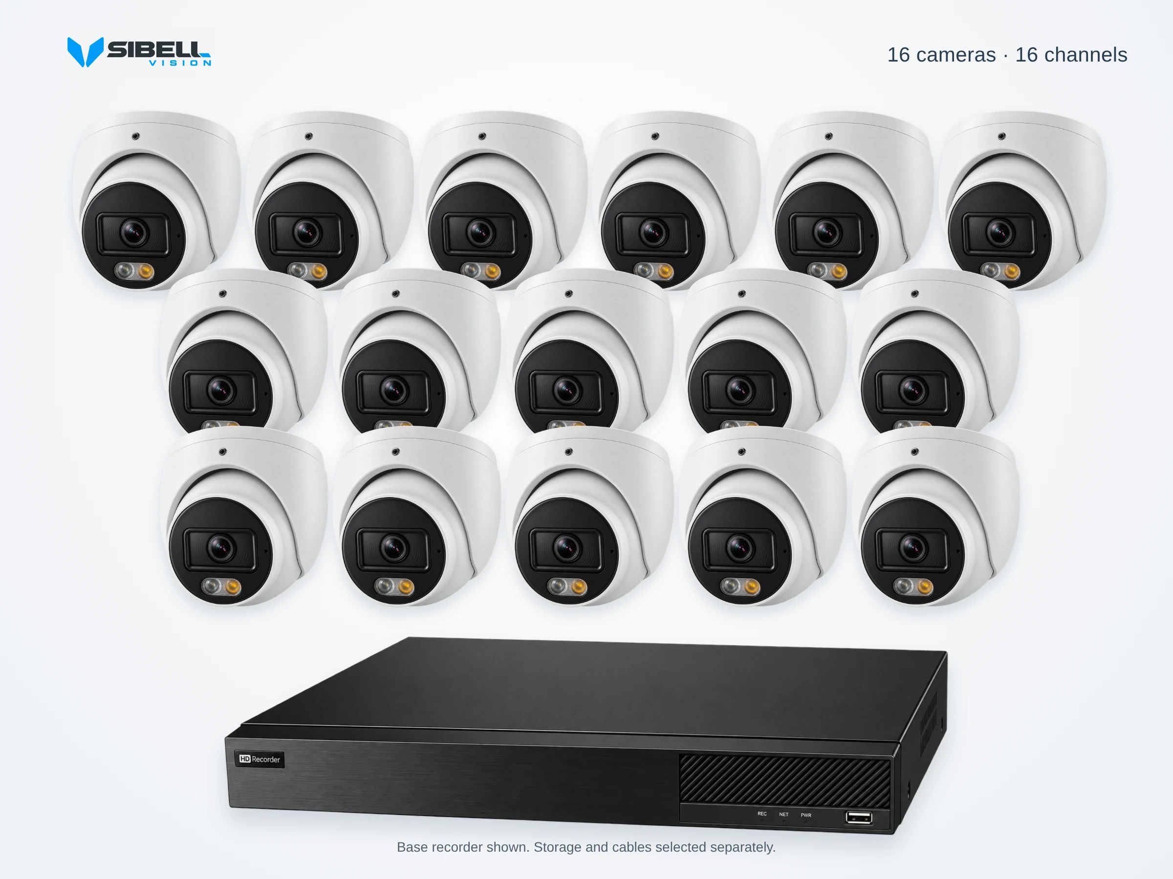 16-Camera 4MP Dome Security Camera System
