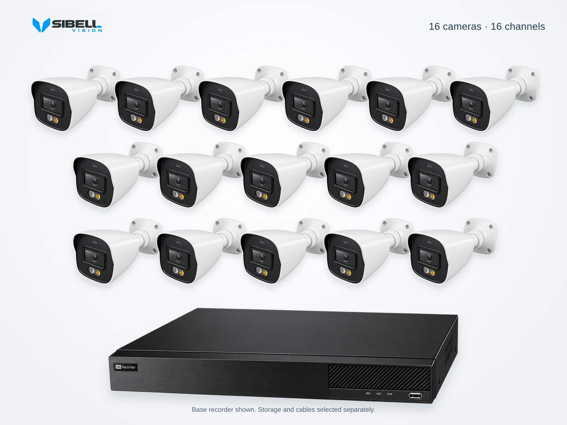 16-Camera 4K Bullet Security Camera System