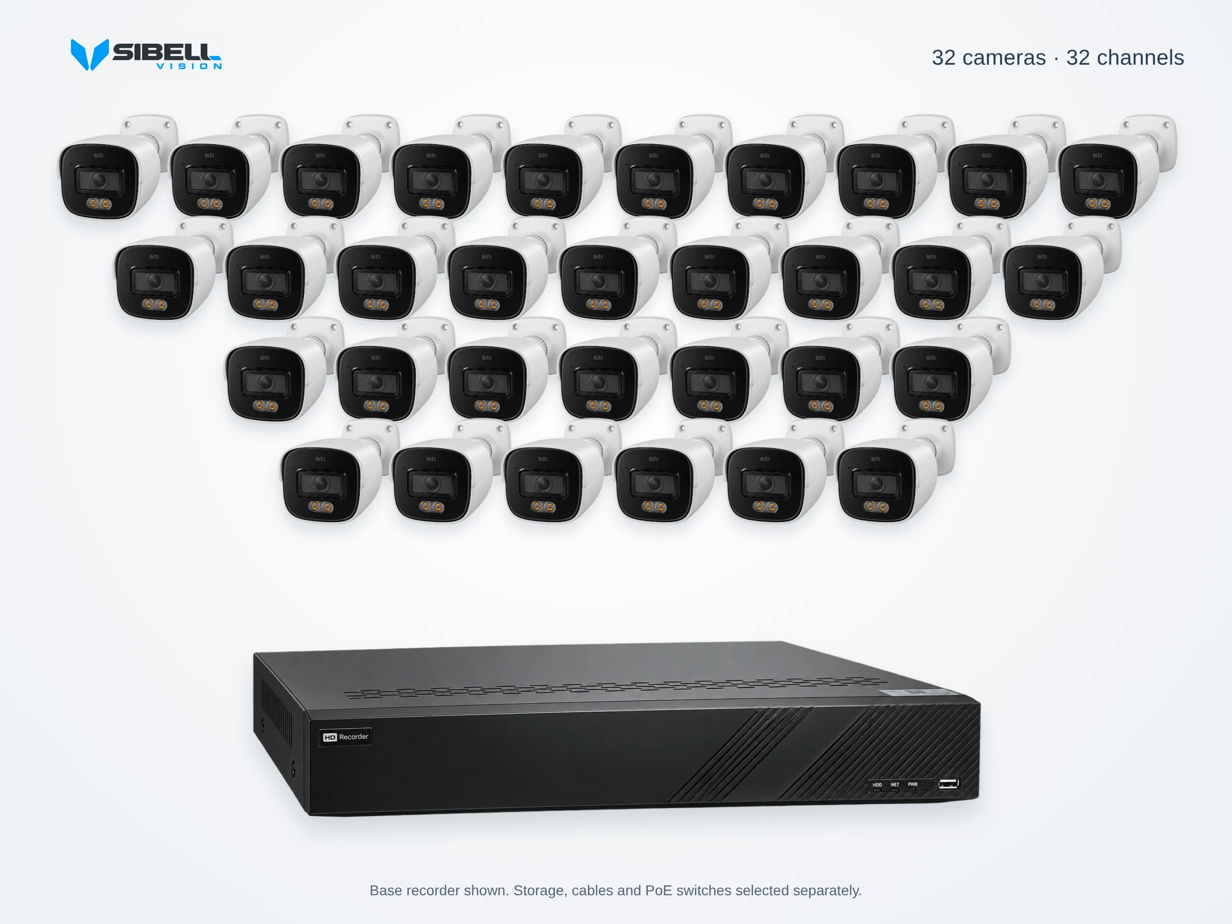 32-Camera 4MP Bullet Security Camera System