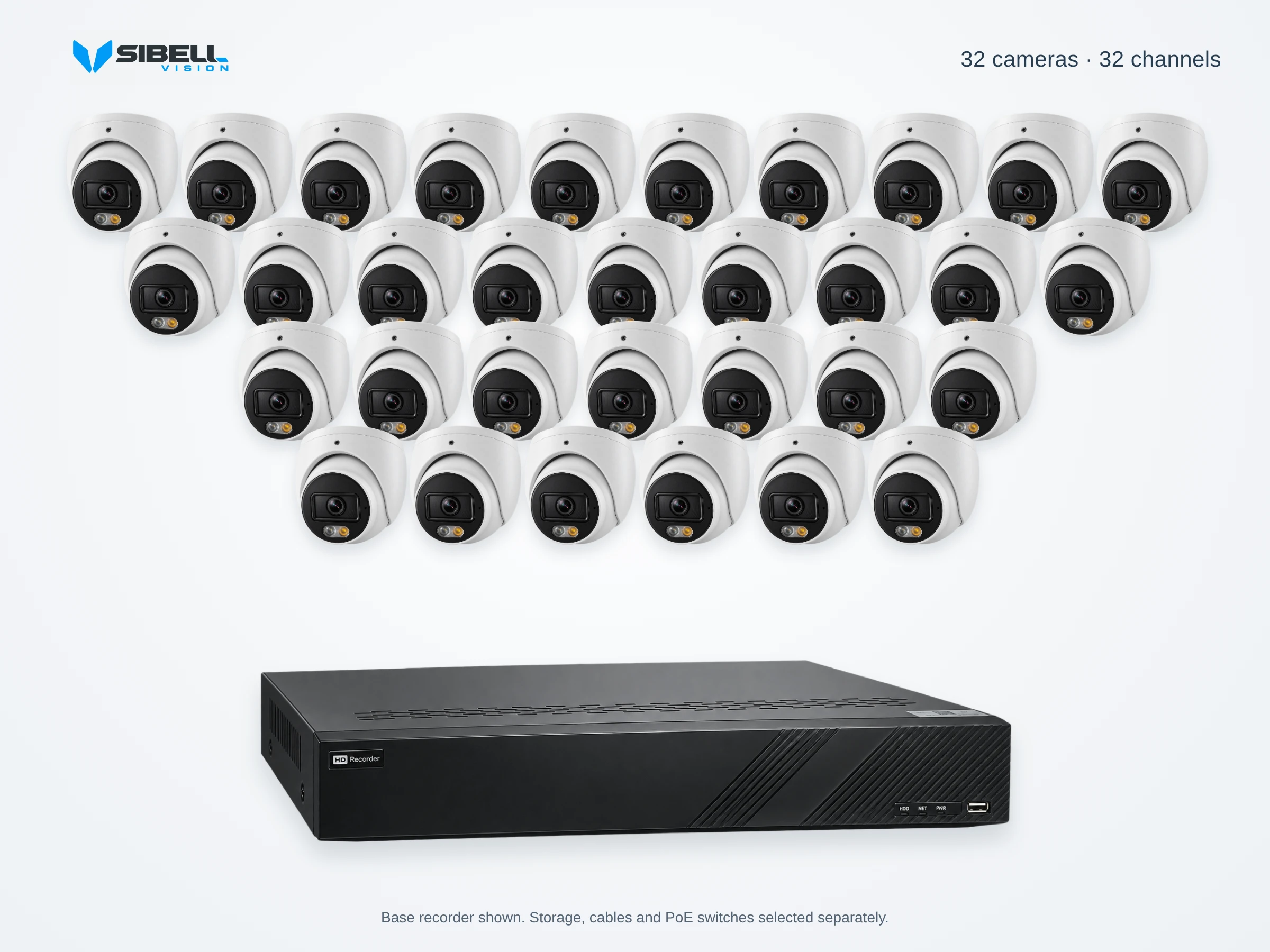 32-Camera 4MP Dome Security Camera System