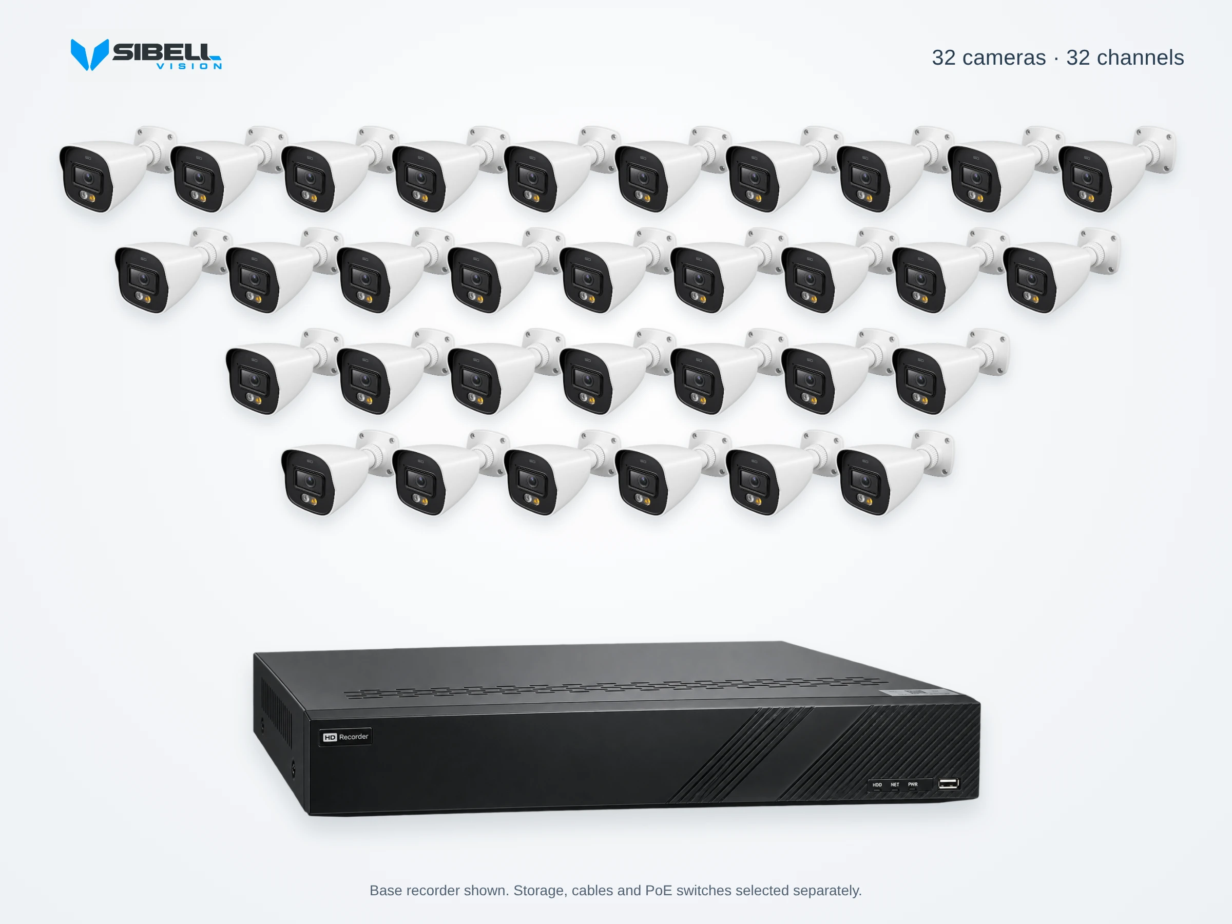 32-Camera 4K Bullet Security Camera System