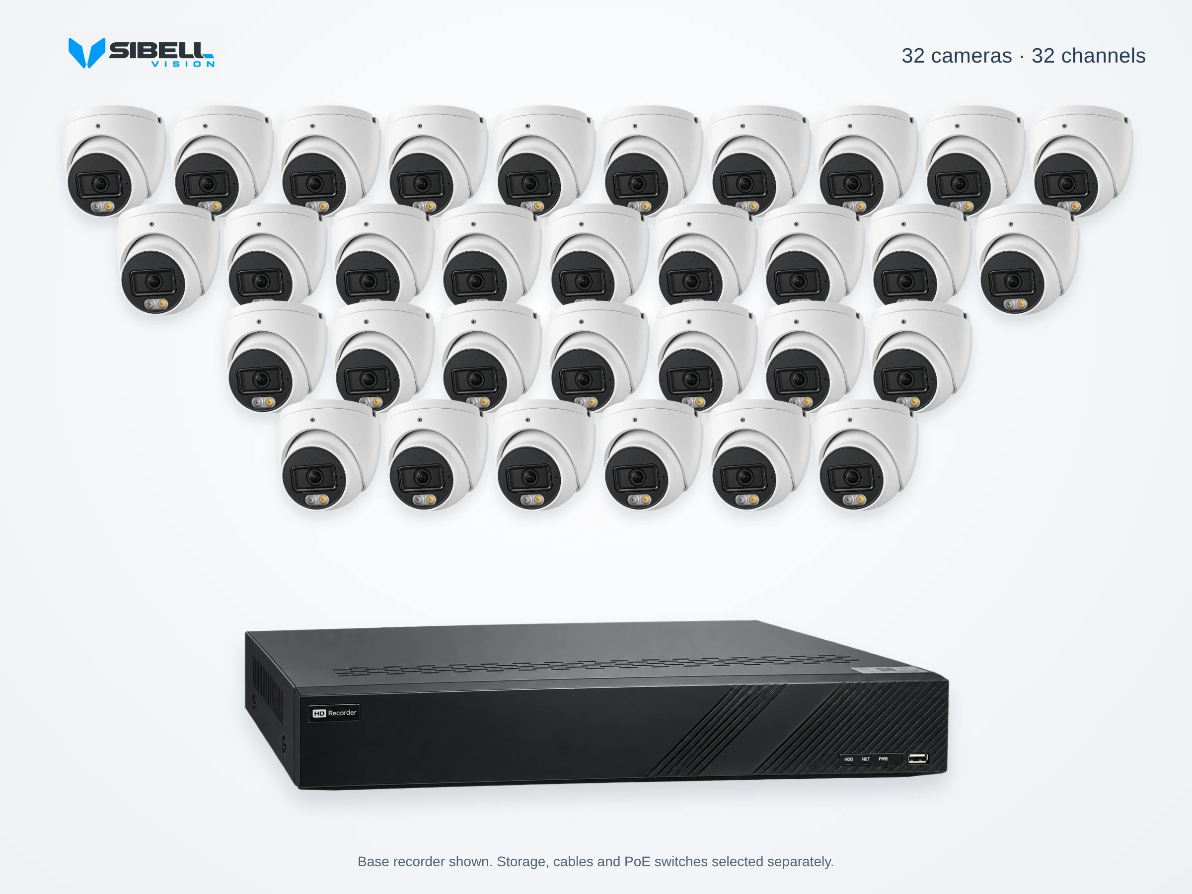 32-Camera 4K Dome Security Camera System