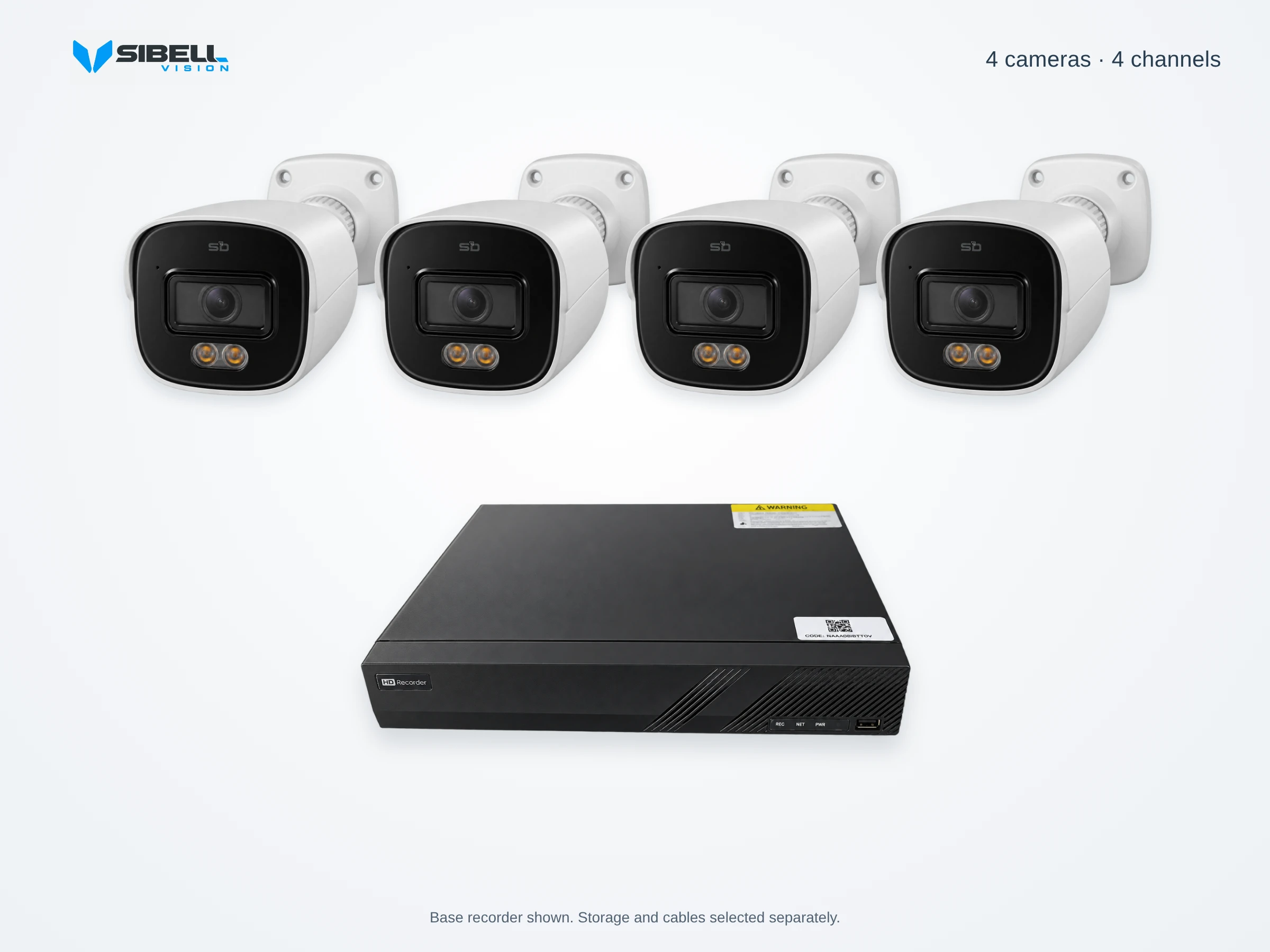 4-Camera 4MP Bullet Security Camera System