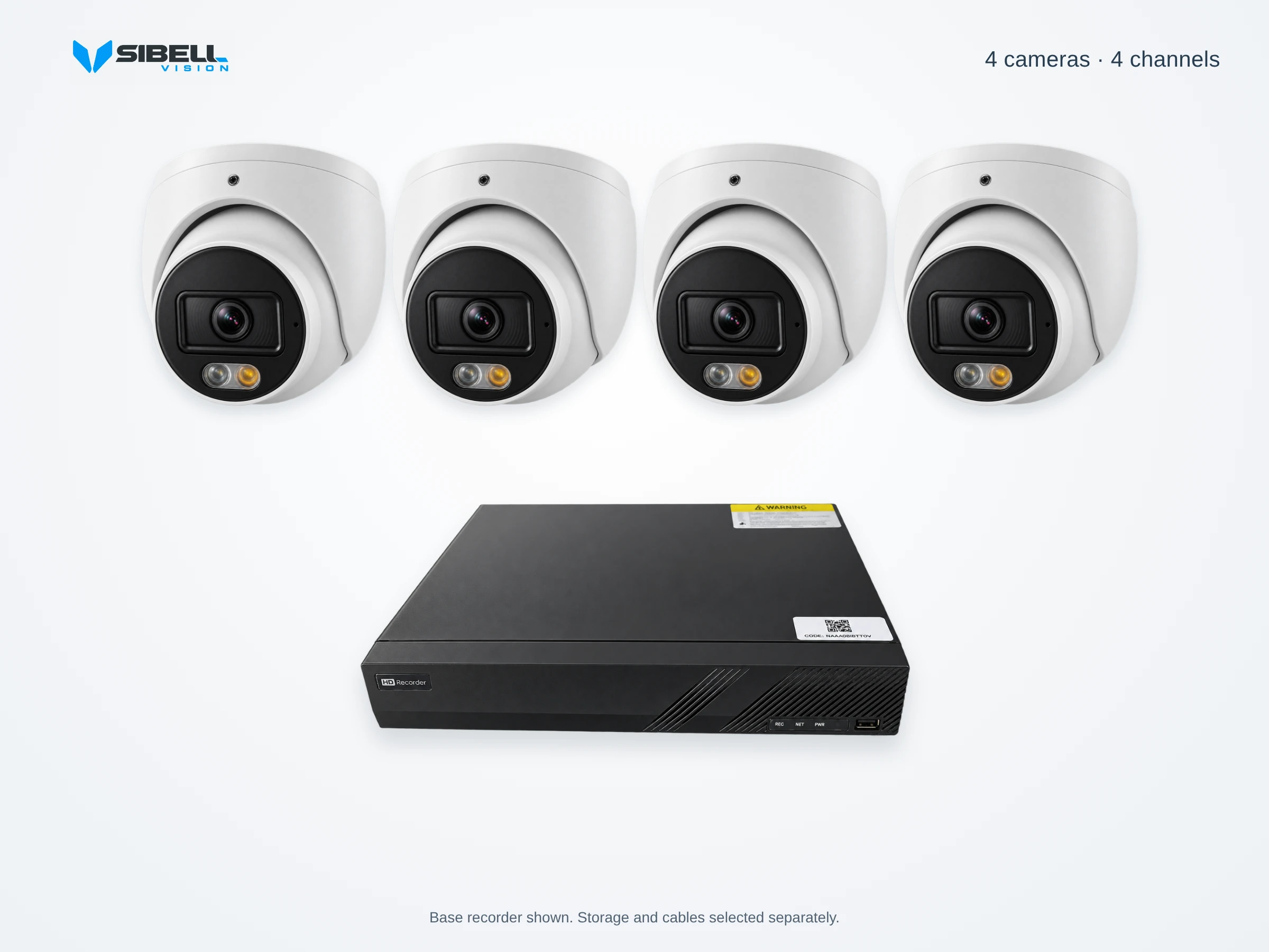 4-Camera 4MP Dome Security Camera System