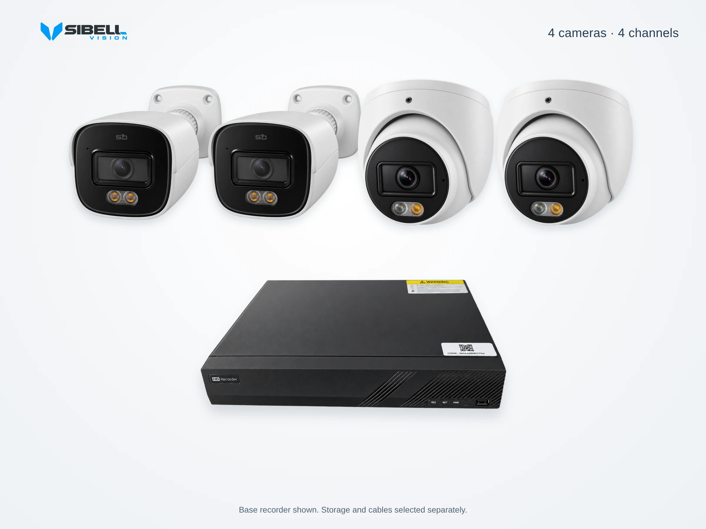 4-Camera 4MP Bullet and Dome Security Camera System
