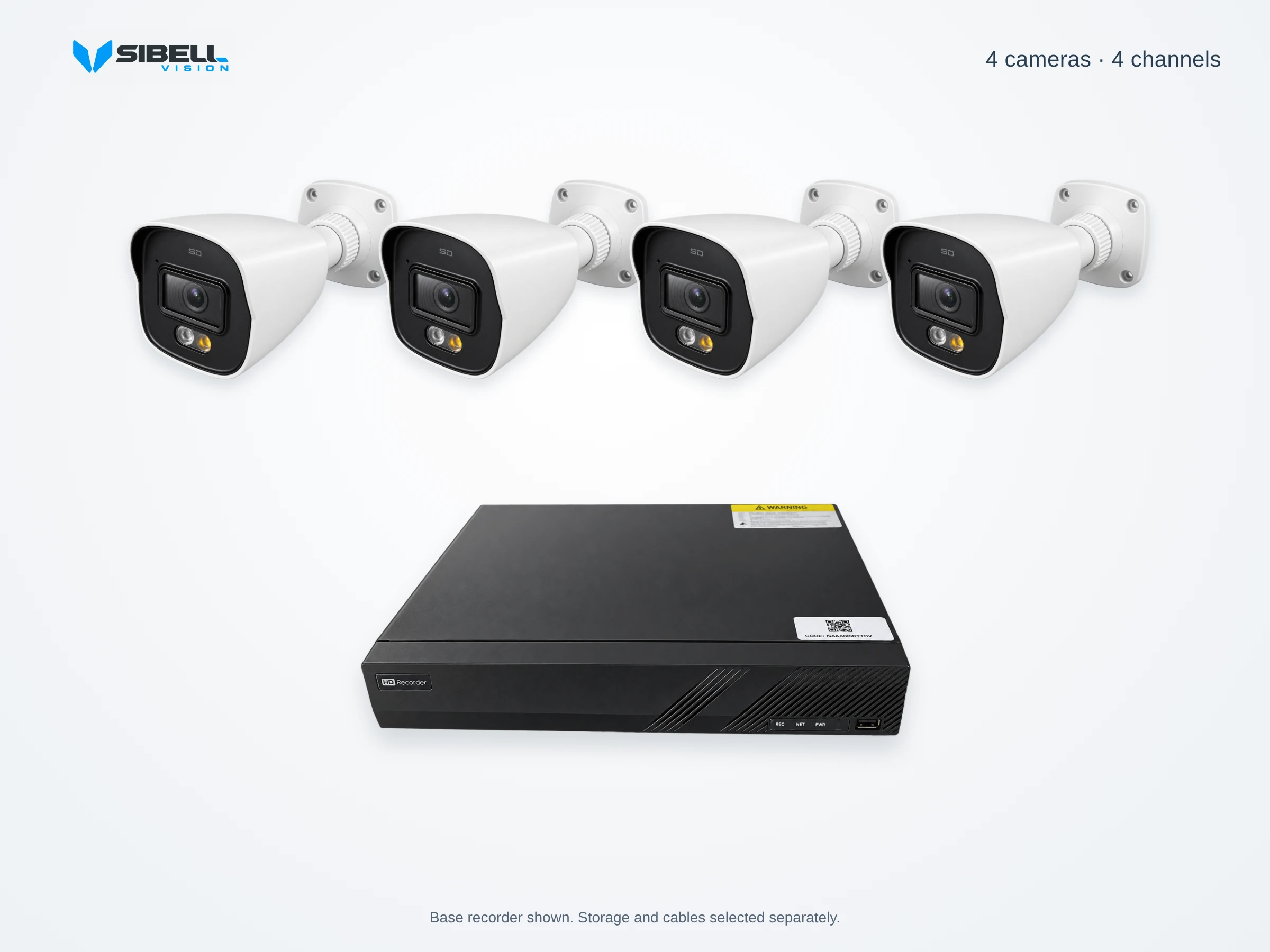 4-Camera 4K Bullet Security Camera System