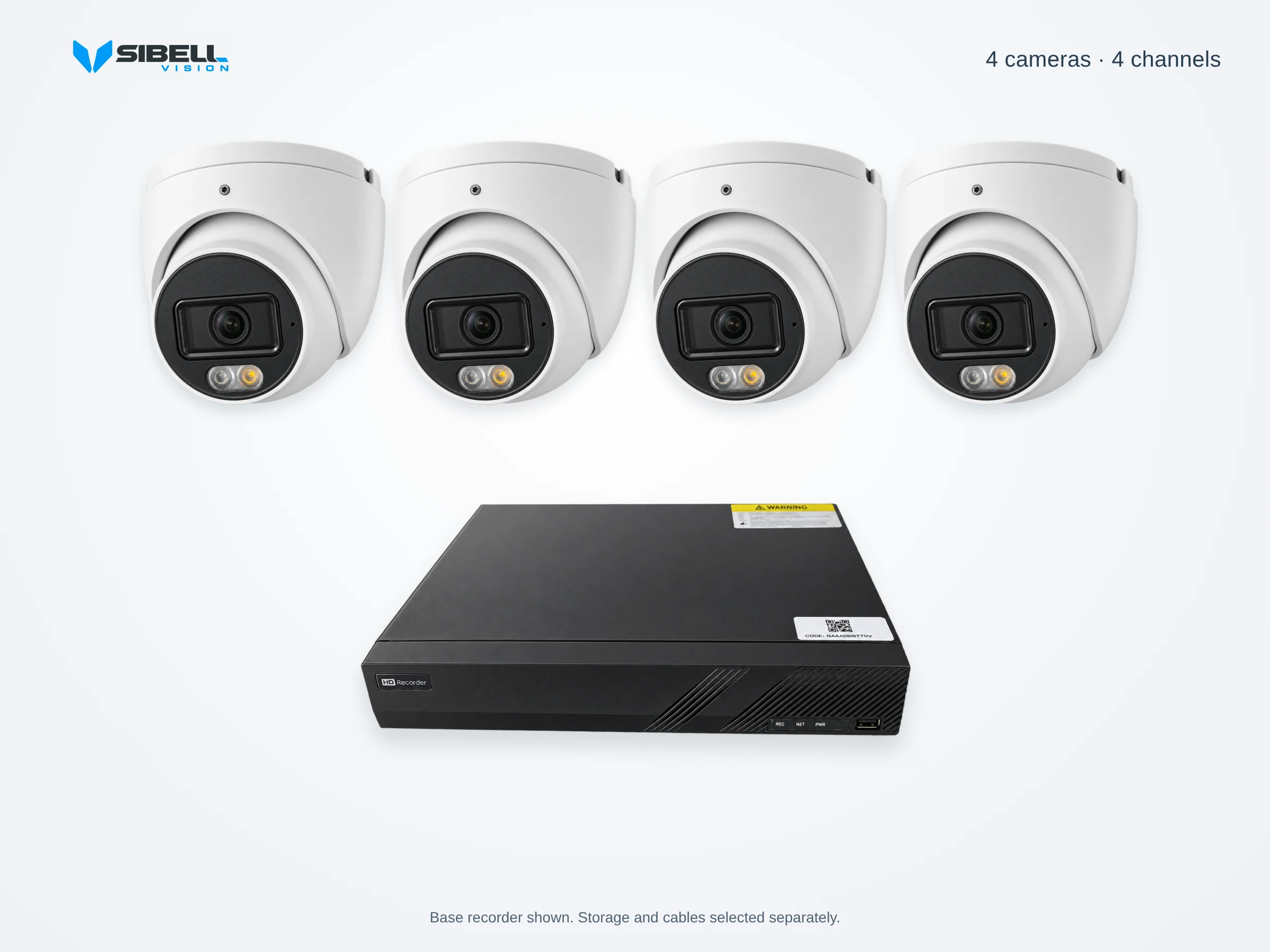 4-Camera 4K Dome Security Camera System