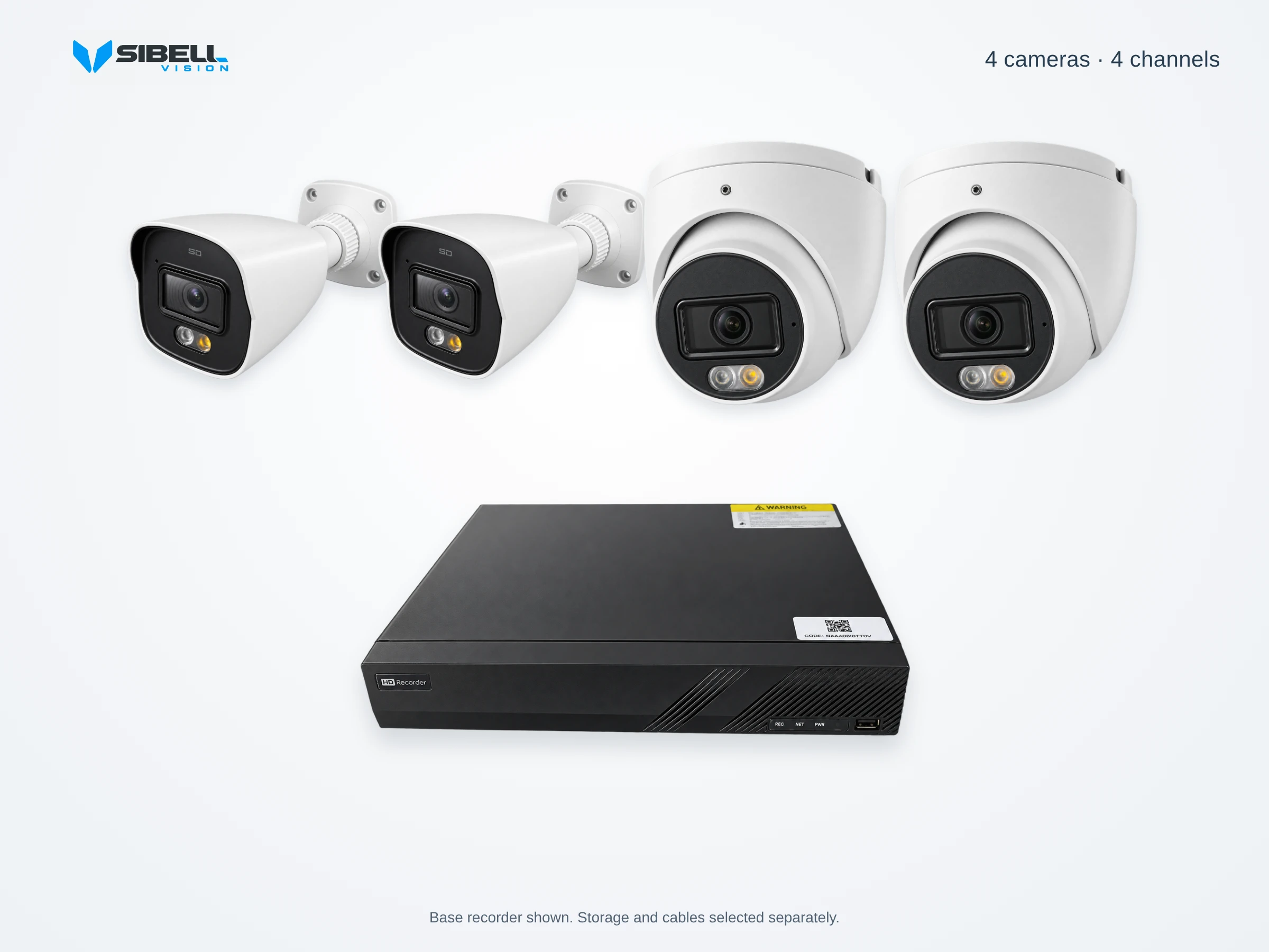 4-Camera 4K Bullet and Dome Security Camera System
