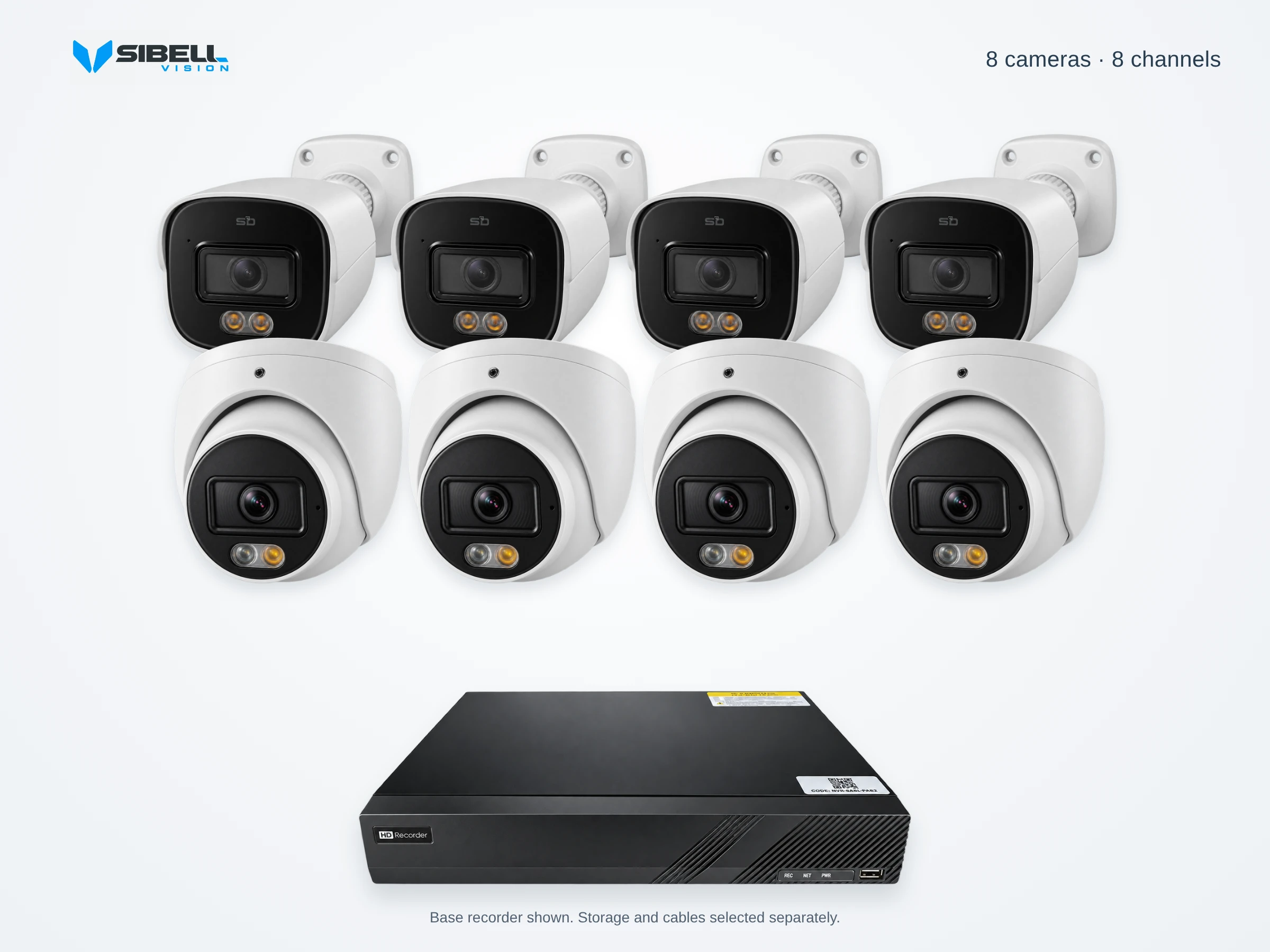 8-Camera 4MP Bullet and Dome Security Camera System
