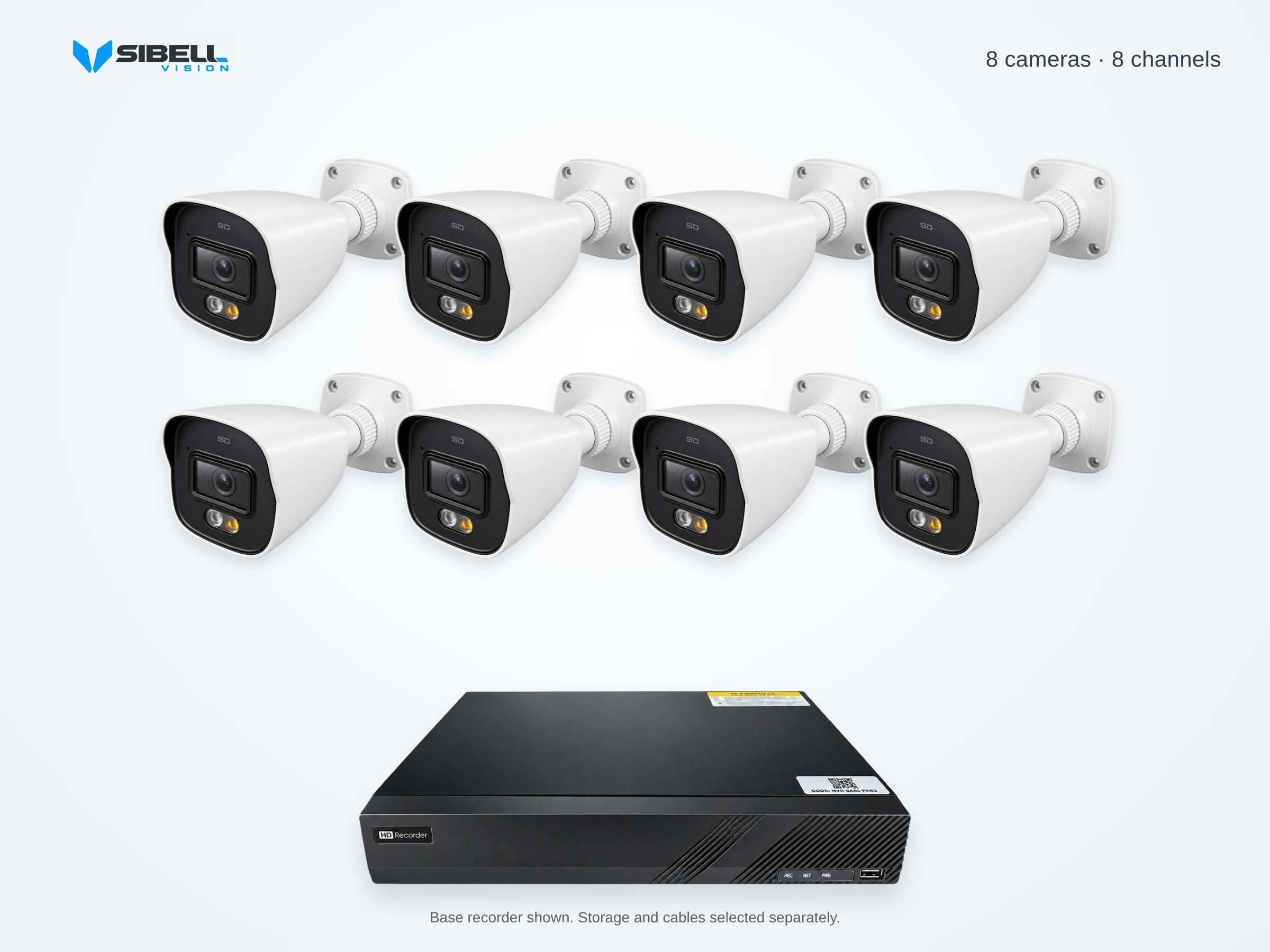 8-Camera 4K Bullet Security Camera System