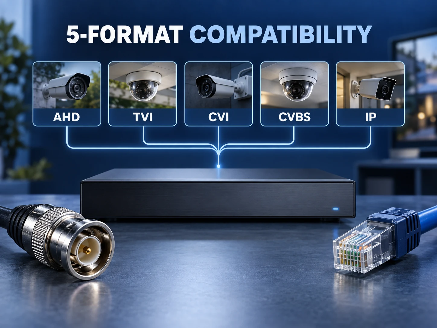 Feature illustration: 5-FORMAT COMPATIBILITY